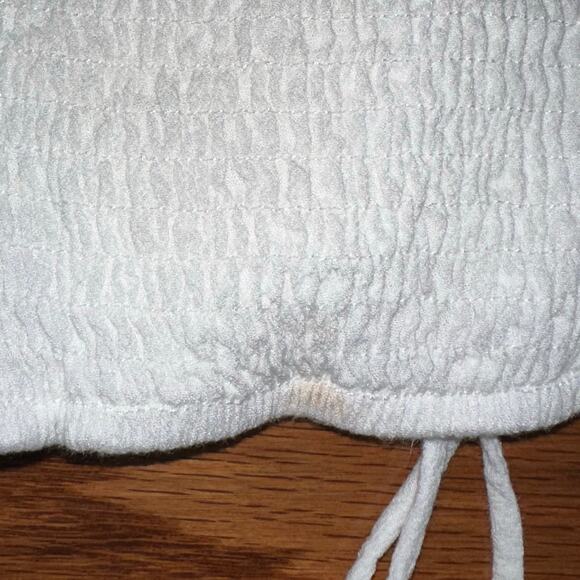 Princess Polly Darshan Cropped Cinched White Milkmaid Top Size 0 - Picture 14 of 14